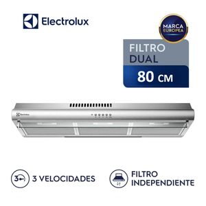 Campana Extractora de 80 cm 3 Vel Electrolux EJSE302TBJS Acero