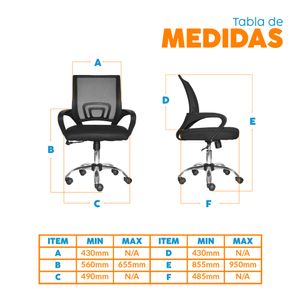 Silla de escritorio Atlantic Negro Bonno