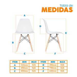 Silla diseño Eames Blanco Bonno