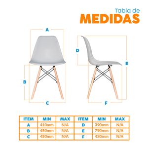 Silla diseño Eames Gris Bonno
