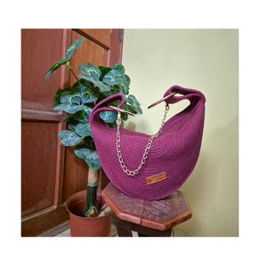Cartera Tejida Susana color Guinda PUNTO & ARTE