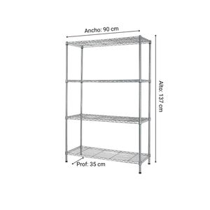 Estantería Cromada 137cm x 4 niveles Orange