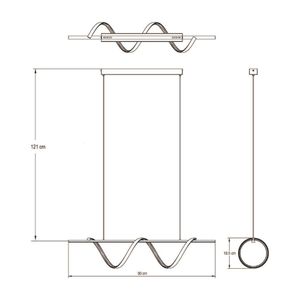 Lámpara Colgante Led Orange Wavy Luz Cálida