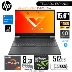 Laptop HP Victus Gaming 15-FB0126LA AMD Ryzen7-5800H 15.6" 8GB RAM 512GB SSD RTX3050-4GB