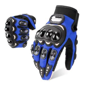 Guantes para Moto Dedo Completo y Táctil Guantes Protector Azul