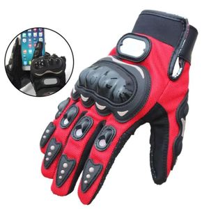 Guantes para Moto Dedo Completo y Táctil Guantes Protector Rojo