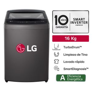 Lavadora LG Carga Superior 16 Kg WT16BVTB Negro Claro