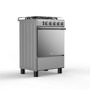 Cocina a Gas Midea 24'' 4 Quemadores Puerta Espejo Silver