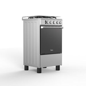 Cocina a Gas Midea 20'' 4 Quemadores Puerta Espejo Silver
