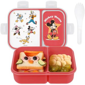 Mickey | Caja de Bento con compartimentos divididos y tenedor de Disney