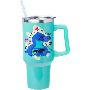 Lilo & Stitch | Vaso de acero inóxidable con asa y pajita de 40 OZ | Jade