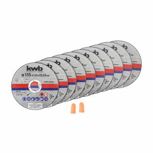 COMBO Amoladora 4 1/2" 850w Tc-ag 125 Einhell + 10 discos de corte metal 115x1,0mm KWB