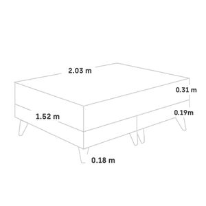 Cama Europea Royal Elizabeth Queen Gris Paraiso