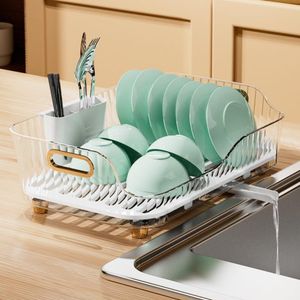 Escurridor de Platos Con Drenaje Giratorio Karina Transparente  441TR01