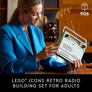 LEGO Icons radio retro para adultos, incluye efectos de sonido