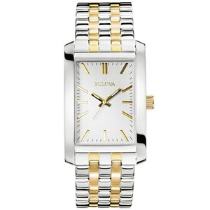 Reloj Bulova 98A137 de Vestir para Hombre Acero Inoxidable Plateado Dorado Dial Plateado