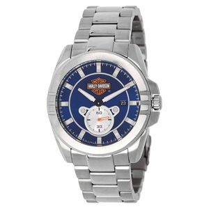 Reloj Bulova Harley Davidson 76B183 Edicion Limitada Fecha Acero Inoxidable Dial Azul