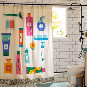 Cortina de Baño Algodón Twill Estampada 180 x 190 cm