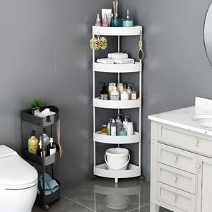 Organizador Esquinero con Ruedas de 5 Niveles Blanco   353BL03