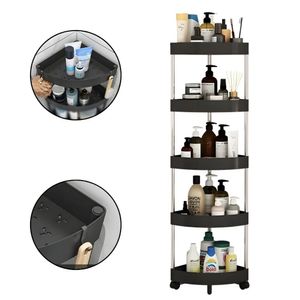 Organizador Esquinero Con Ruedas De 5 Niveles Negro   408NE03