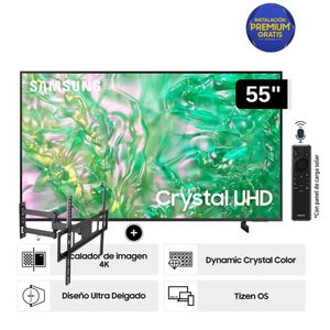 Televisor Samsung LED Smart TV 55 Crystal UHD 4K UN55DU8000GXPE + Rack Giratorio