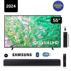 Televisor Samsung LED Smart TV 55 Crystal UHD 4K UN55DU8000GXPE + Soundbar HW C400