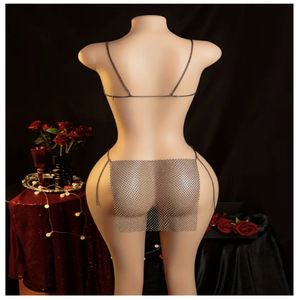 Vestido de cadenas con pedreria tipo diamantes talla S