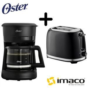 Combo Cafetera Oster 5 tzas BVSTDCS51B + Tostadora Imaco IBT 2085N Negro