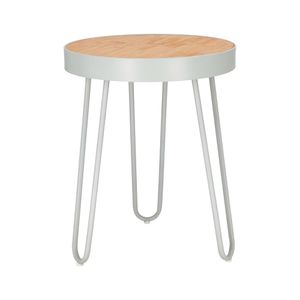 Mesa Redonda Metal y bambú 40 x 40 x 50 cm