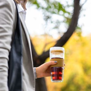 Mug Café de Vidrio con Tapa