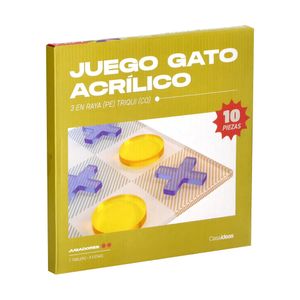 Juego Tres en Raya Acrílico 23x23x1,5 cm