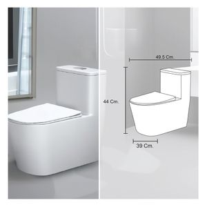 Combo Naru Blanco + Bowl Adalia + Desagüe Pop Up P/Bowl Cromado  -  Stone