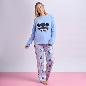 Pijama Mujer Stitch Disney Manga Larga Polar