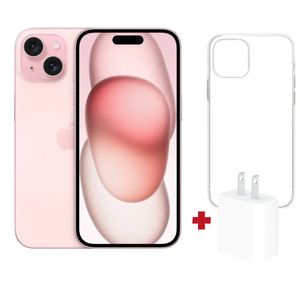 iPhone 15 128GB Rosa + Adaptador 20w + Case Space