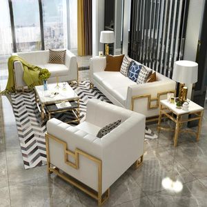 Sofá Modular Farat 3 +2 + 1 - Beige y Dorado