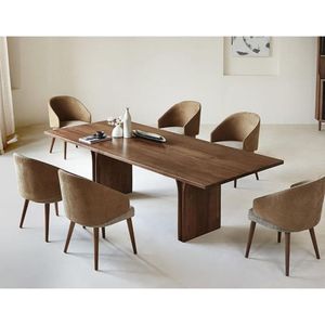 Juego de Comedor Florence 6 Sillas - Marrón y Beige Oscuro