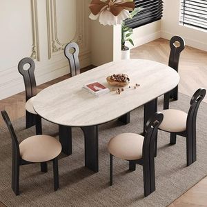 Juego de Comedor Latti 6 Sillas - Marrón y Beige