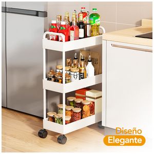 Carrito Organizador 3 Niveles con Ruedas para Baño BL AY8