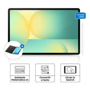 Tablet Samsung Galaxy Tab S10 FE Plus 13.1" 128GB, 8GB RAM, 2880 x 1800 (WQXGA+), cámara principal 13MP, frontal 12MP + Lápiz + Cover, Silver