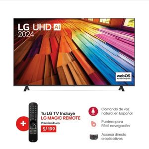 Televisor LG 75" Smart UHD 4K THINQ AI 75UT8050PSB