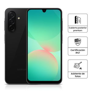Celular Samsung Galaxy A26 5G 128GB, 6GB RAM, cámara principal 50MP + 8MP + 2MP, frontal 13MP, 6.7'', negro