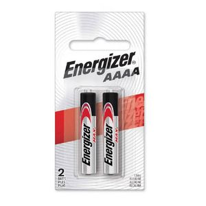 Pilas alcalinas Energizer AAAA pack de 2, 1.5V, sin mercurio, ideal para controles, color plata y negro
