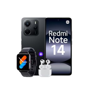Xiaomi Redmi Note 14 4G 128GB 6GB Negro medianoche + Smartwatch + Audifonos