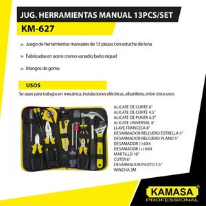 Juego de Herramientas Manuales 13 Pzs/ Kamasa