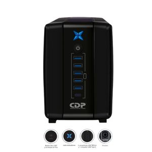 Ups Interactivo R-Upr1008I Con Avr 1000Va 500W 5 Usb 8 Salidas