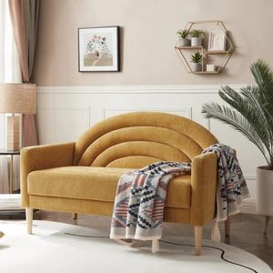 Sofá Arcoíris Yazmin 2 Cuerpos - Amarillo Oro