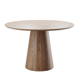 Juego de Comedor Circular Clarens 4 Sillas - Marrón y Beige