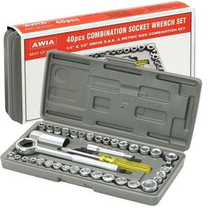 Juego Llaves Dados 40 Piezas de Tubo Caja de Herramientas Inoxidable