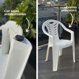 Silla Anatómica Con Brazo Blanca Confort