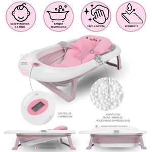 Bañera Plegable con Almohada para Bebé «PARTY» Pink